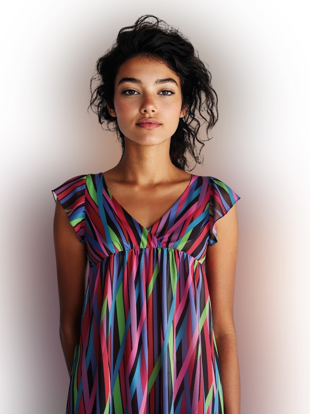 Vintage Betsey Johnson Multicolor Striped Silk Dress